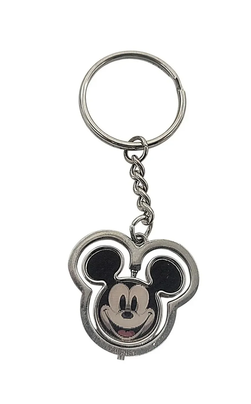 Disney Parks Mickey Mouse Spinner Keychain Key Ring Chain Changing Smile CL43